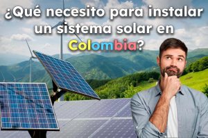 Un hombre reflexivo contempla un parque solar en el campo colombiano, ilustrando una guía definitiva sobre cómo instalar un sistema solar en Colombia de forma segura y rentable con ALIMTECH-CO.